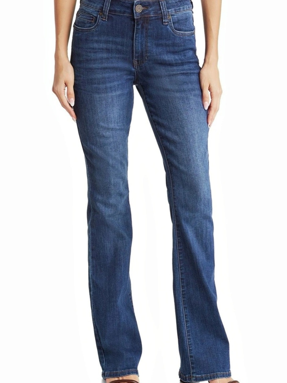 KUT from the Kloth Nicole High Rise Bootcut Jeans Blue Waist 2
